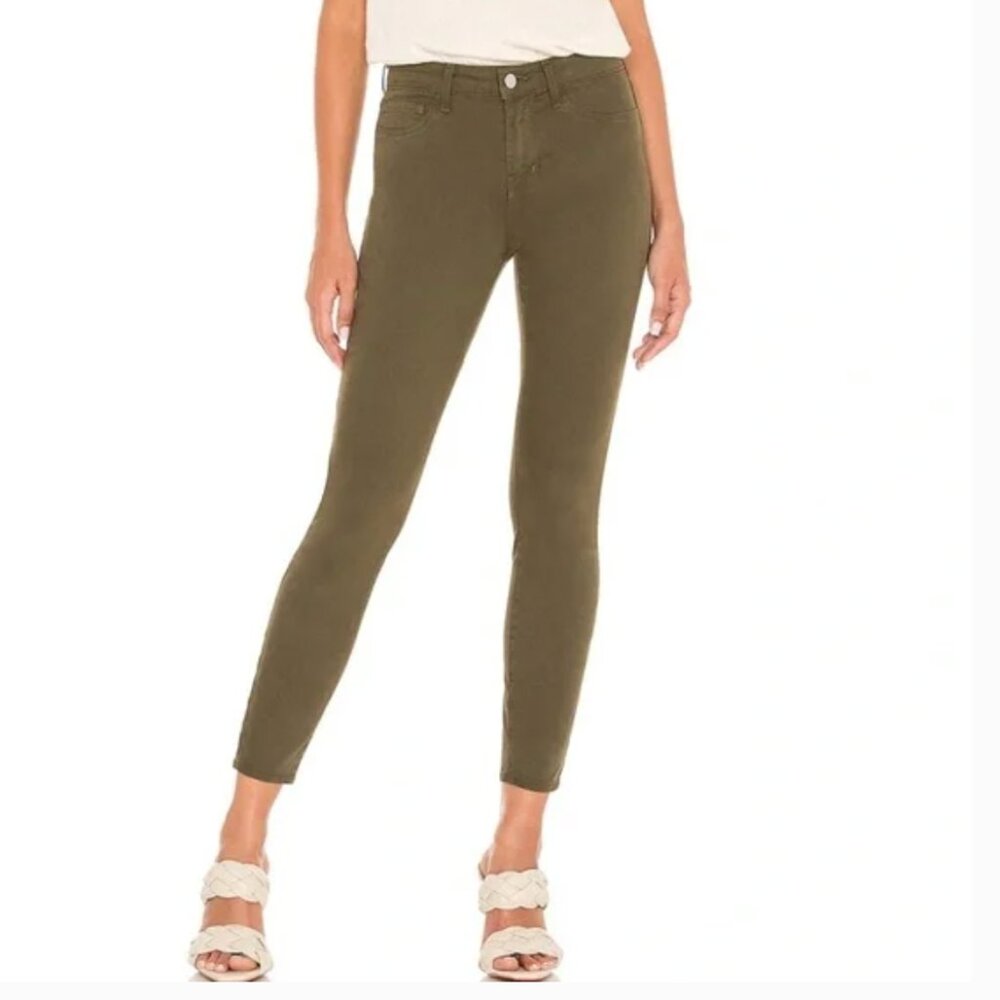 NWT L'Agence Margot Jeans Size 28 Olive Night